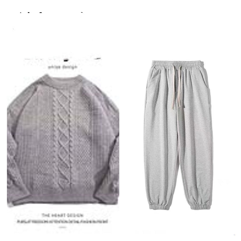 Hong Kong-inspireret Retro Rhombus Twist Rundhalset Sweater til Mænd