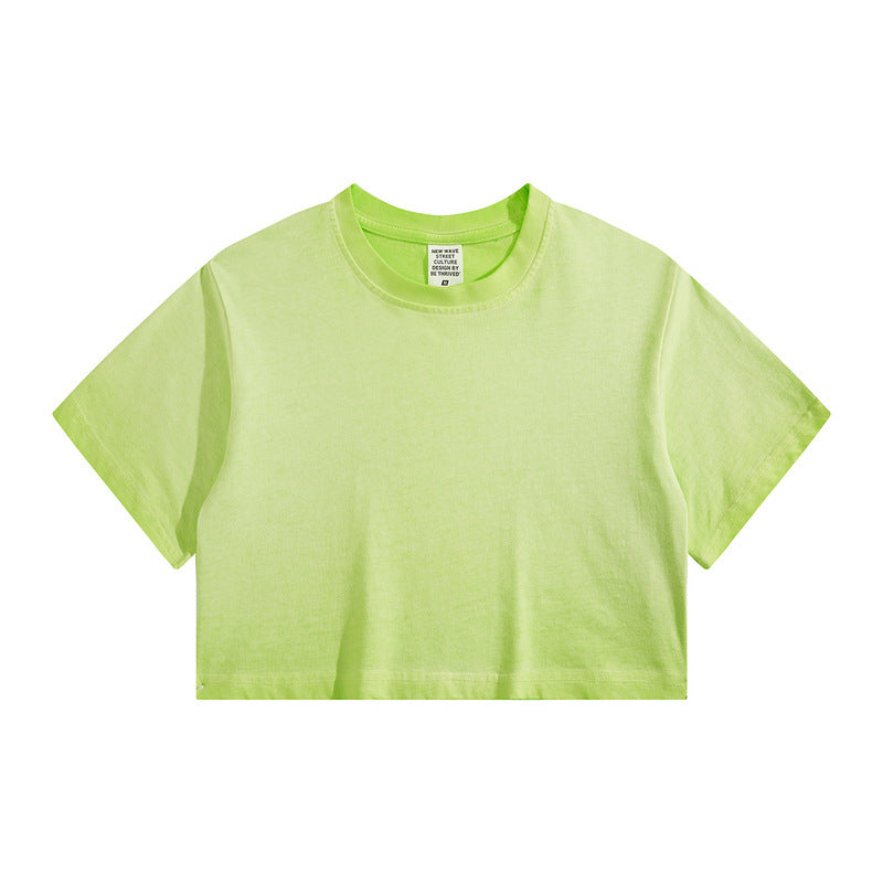 Distressed Colorful Frayed Cropped T-shirt Hip-hop