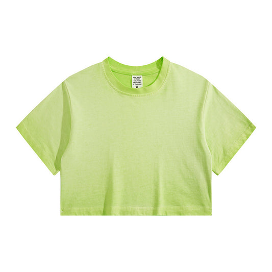 Distressed Colorful Frayed Cropped T-shirt Hip-hop