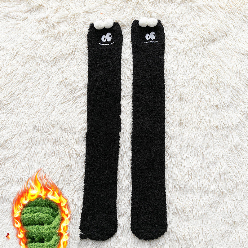 Coral Velvet Calf Socks Female Cartoon Lovely