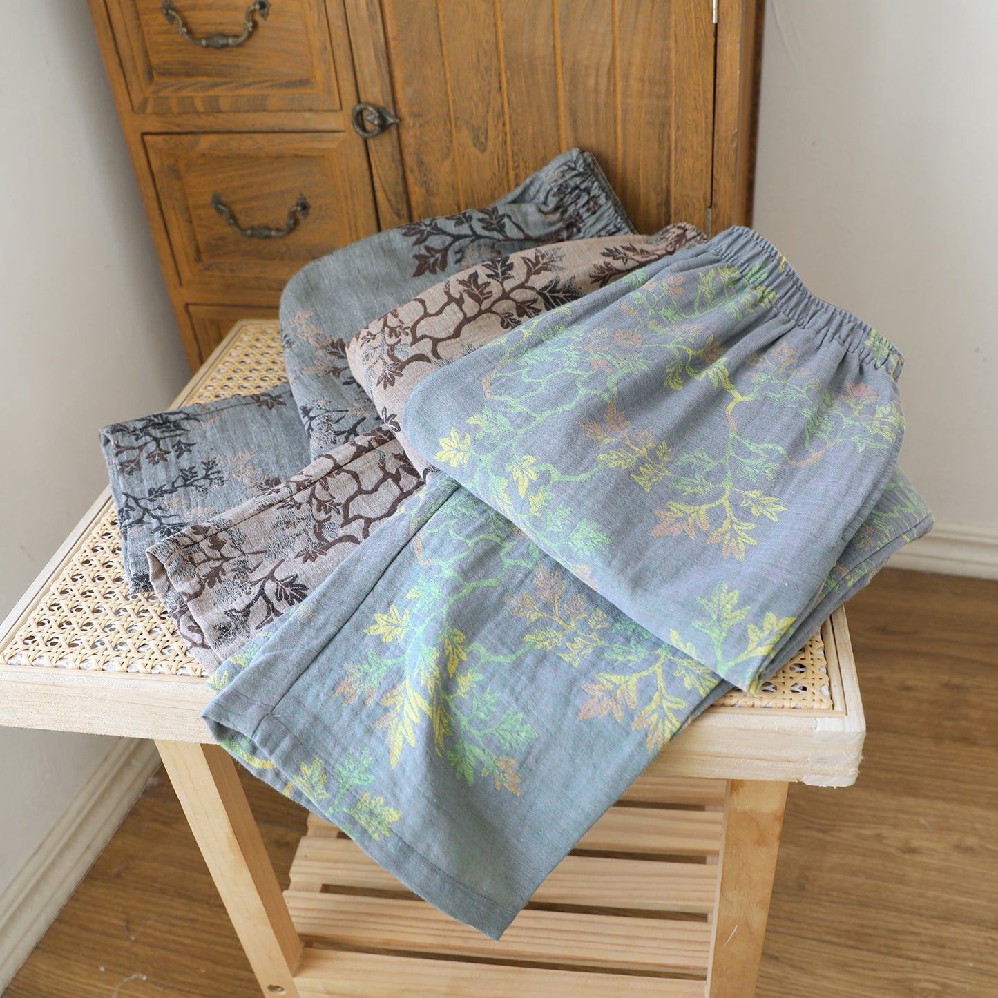 Womens Pure Cotton Gauze Pajama Pants Lightweight Loose Fitting Perfect For Lounging At Home