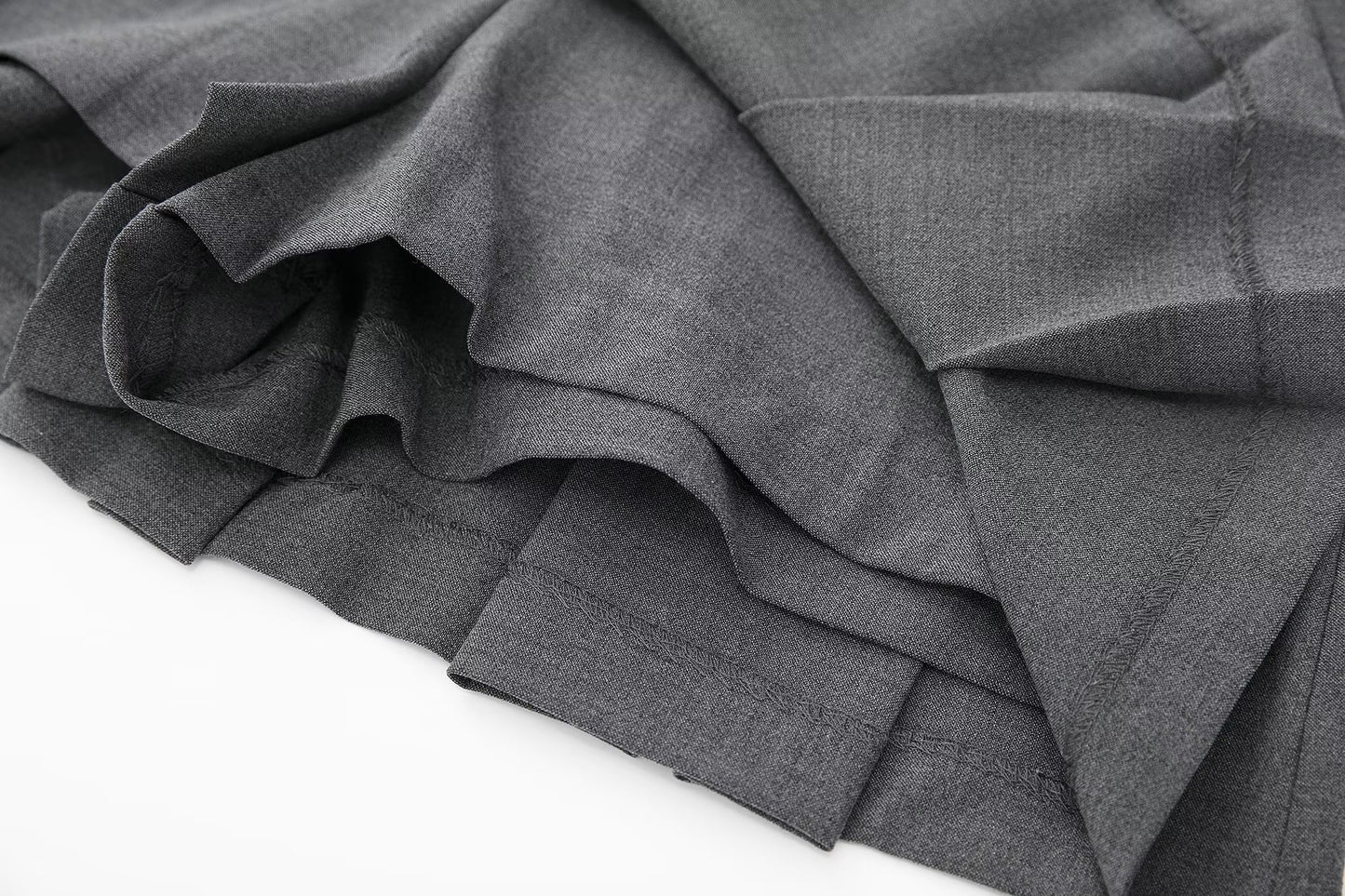 European And American Style High Waisted Wide Pleated Pants Skirt