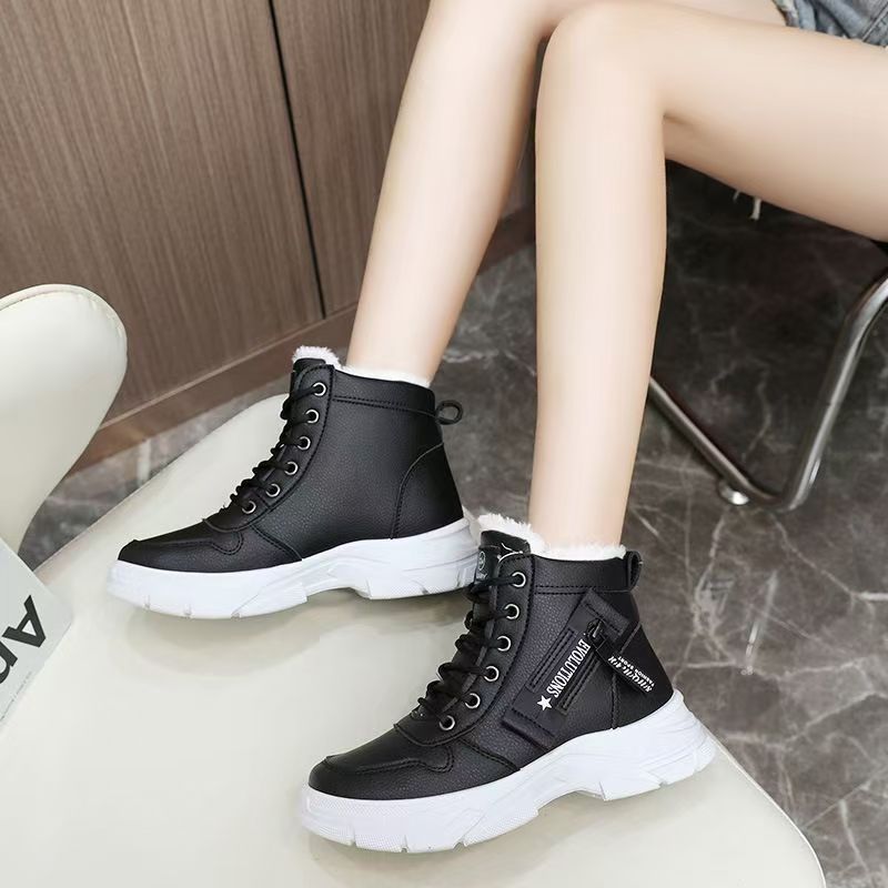 Womens Fleece-lined Insulated Waterproof And Non-slip Cotton Shoes