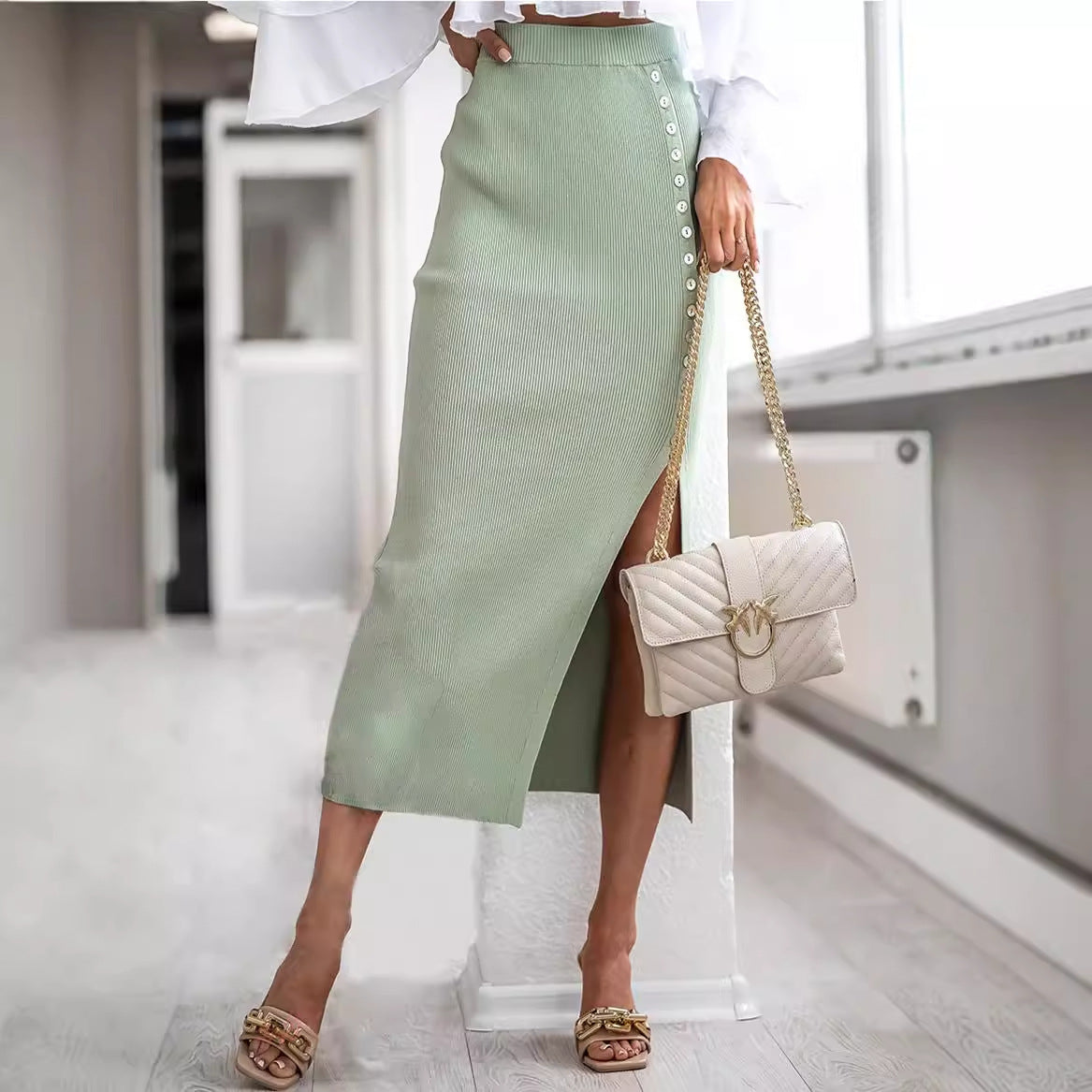 Women's Sunken Stripe Rib Skirt
