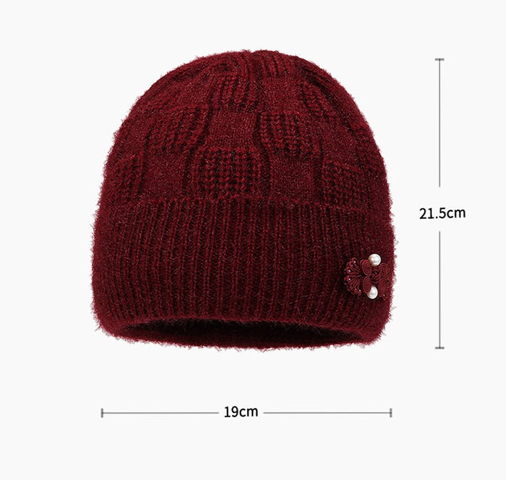 New Fleece Lined Padded Warm Keeping Woolen Cap
