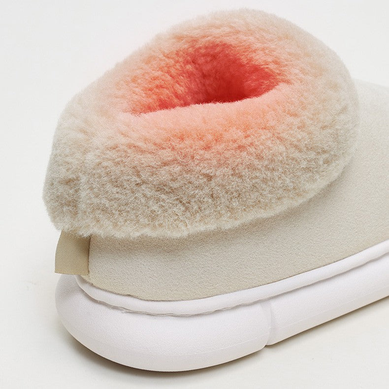 Outer Wear Snow Warm Stepping Shit Sense Thick Bottom Cotton Slippers