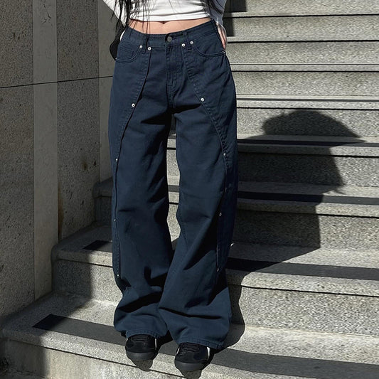 Dame Uregelmæssige Løse Lige Jeans