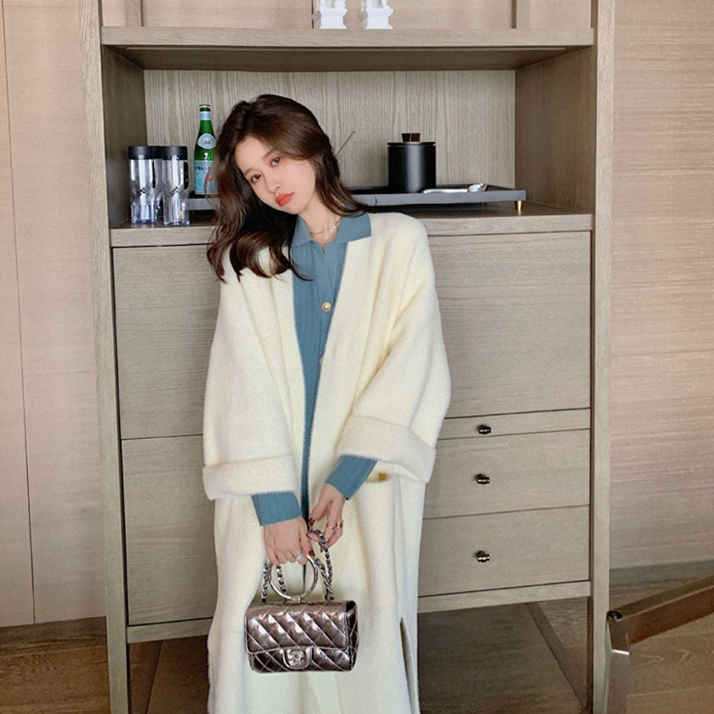 Loose Retro Women's Autumn And Winter Mink Sweater Coat