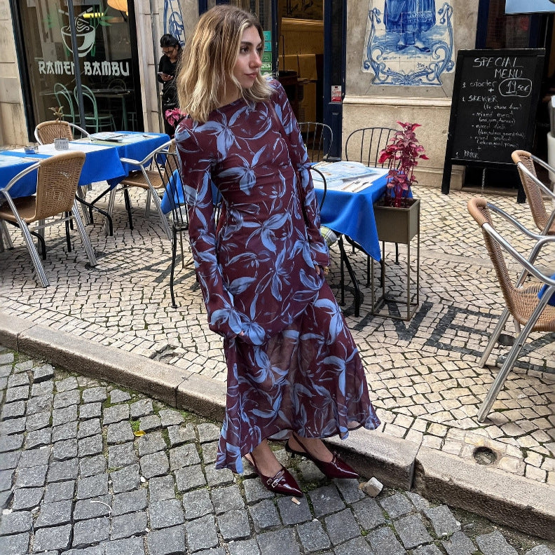Fashionable Slim-fit Printed Dress For Women