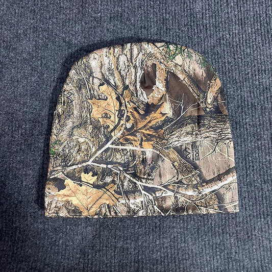 Female Simple Tree Print Warm Knitted Hat