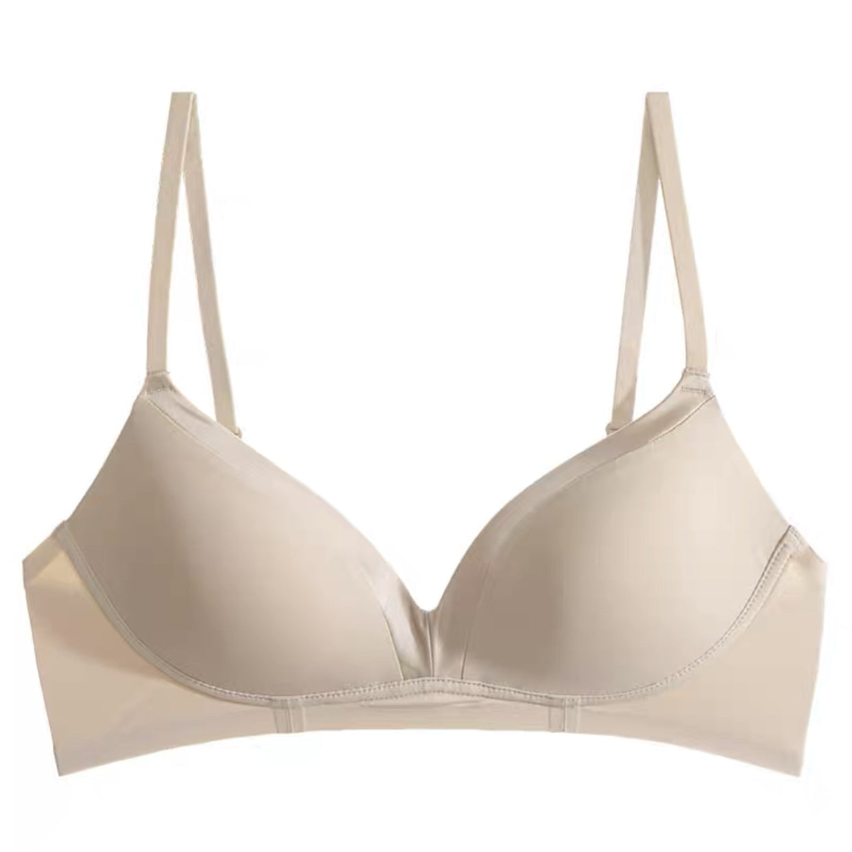 Satin Stitching French Sexy Triangle Cup Micro Push Up Without Steel Ring