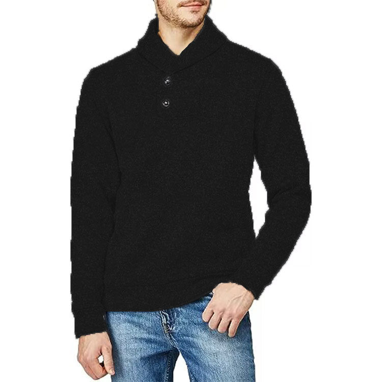 Herre Halvkardigan Løs Fritidspullover Tynd Fløjlsweater