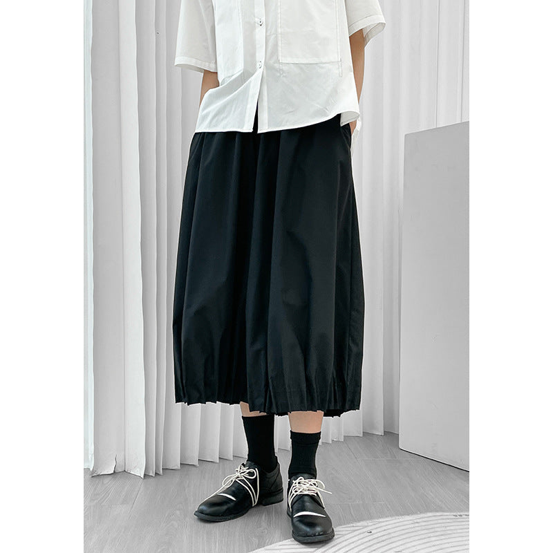 Women's Pleated Elastic Waist Cropped Pants