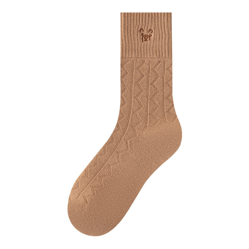 Thickened Terry-loop Hosiery Children's Cartoon Bear Tube Socks