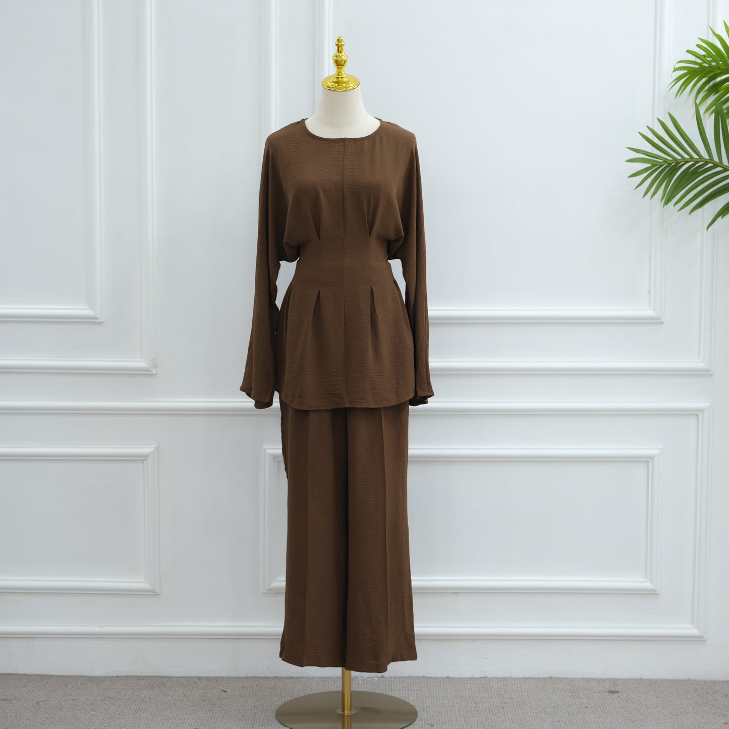 Fashion Solid Color Top Pants Two-piece Set