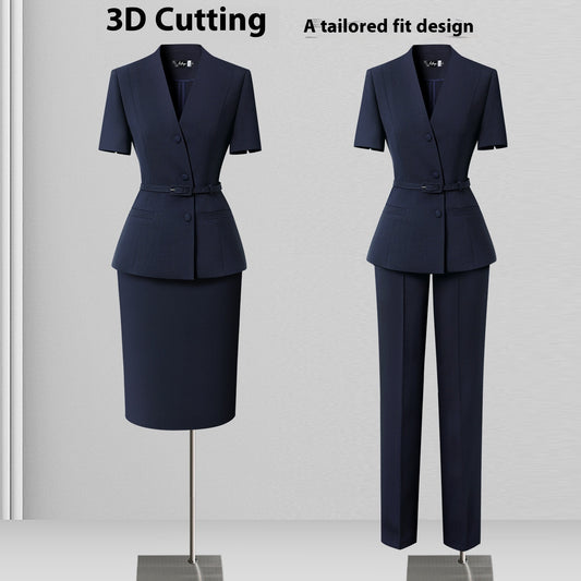 Short Sleeve Suit Women's Summer Thin Business Wear