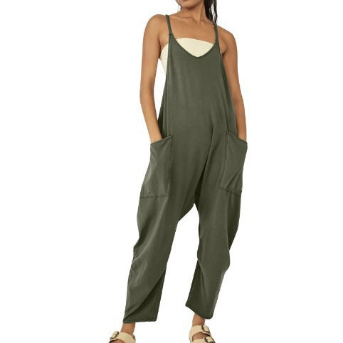 Women's Pocket Sling Adjustable Buckle Jumpsuit