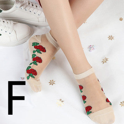 Short Transparent Non-slip Wear-resistant Invisible Cotton Bottom Crystal Boat Socks
