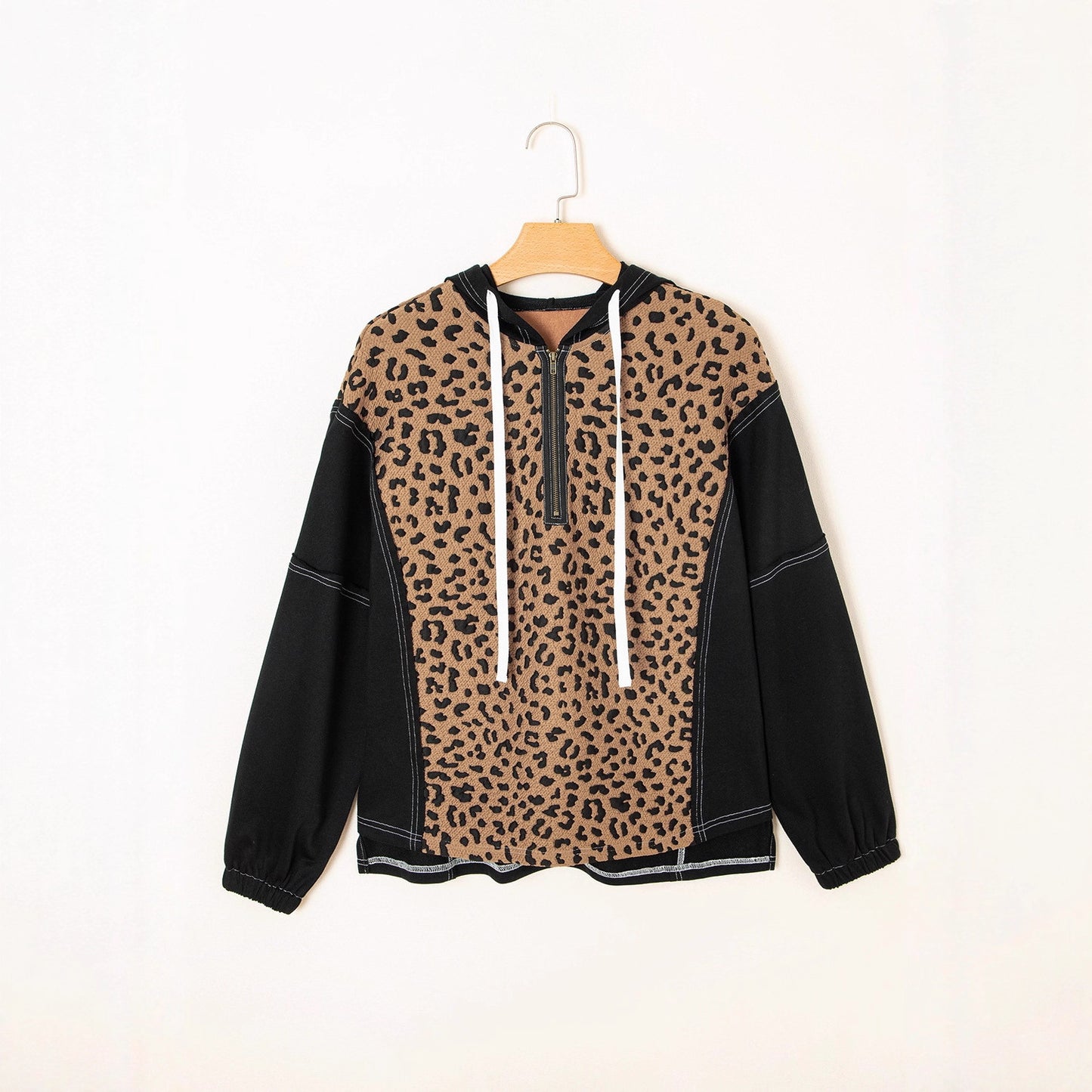 Women's Long-sleeved Sweater Leopard Print V-neck