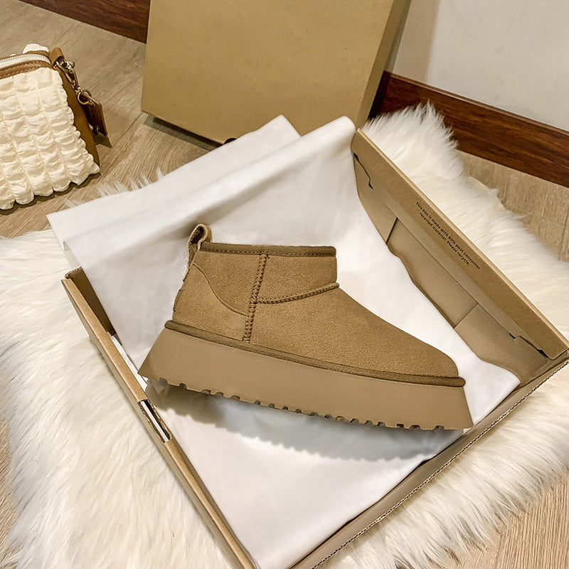 Women's Fashion Fur One Body Warm Short Boots