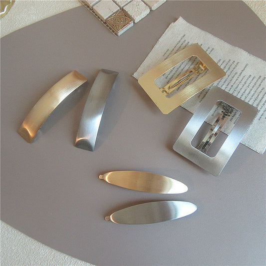 South Korea Chic Cold Wind Graceful Geometric Square Metal Barrettes