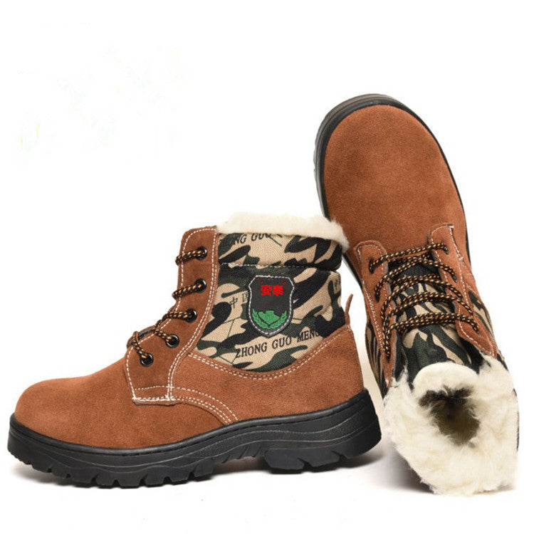 Camouflage Cotton Shoes Prevent Impact And Keep Warm