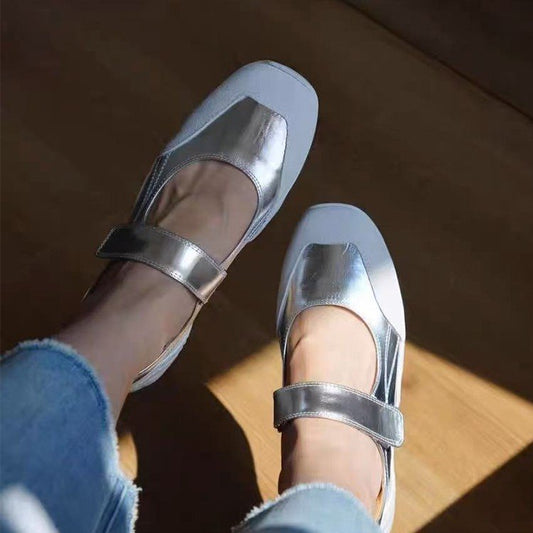 Fashion Sports Ballet Girl Thick Bottom Velcro Mary Jane Niche Leisure Pumps