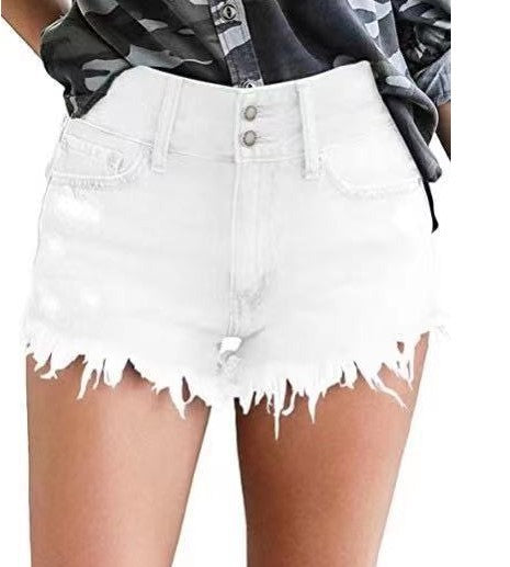 Sexy Denim Shorts With Buckles And Slits