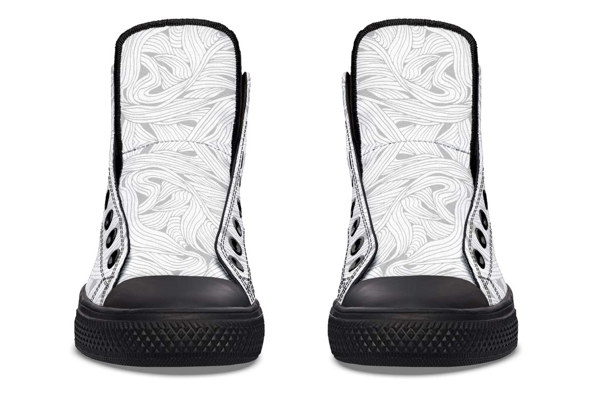 Men's And Women's Fashion Color Printing High-top Canvas Shoes