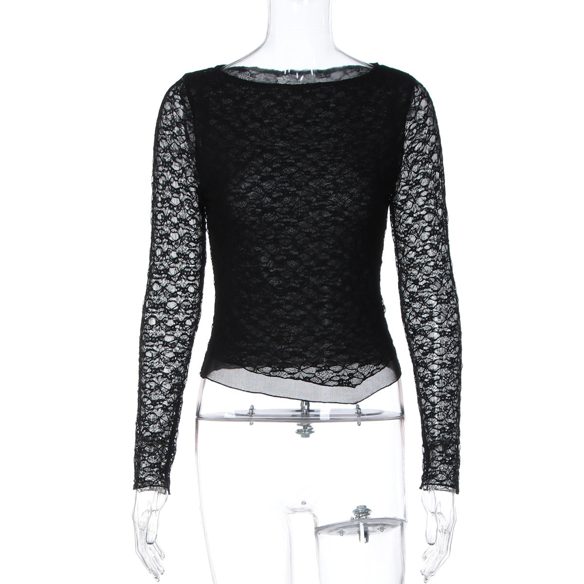 Women's Lace-panelled Long-sleeve Top