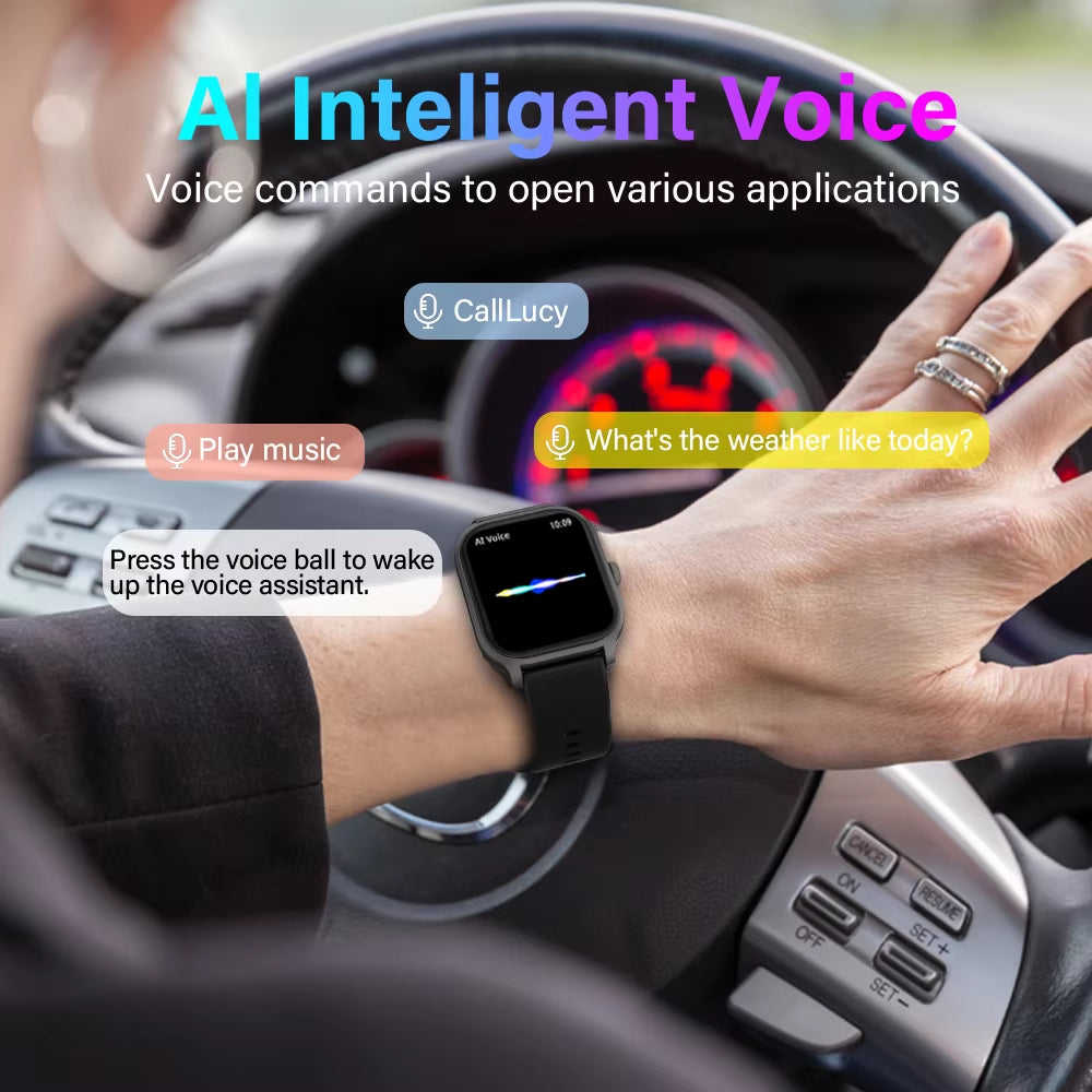 2025 New Smart Watch Bluetooth Call Men Women Watch Voice Assistant 100+ Sports Smart Watch for Android IOS