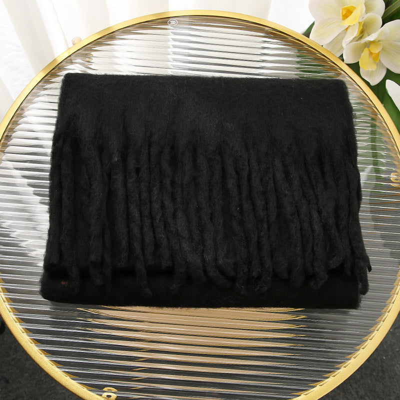 Soft And Warm Tassel Rectangular Scarf Shawl