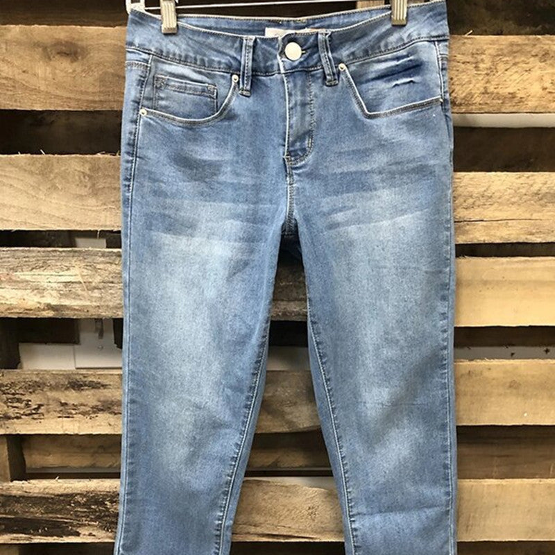 Women's Fashion Irregular Denim Skinny Pants