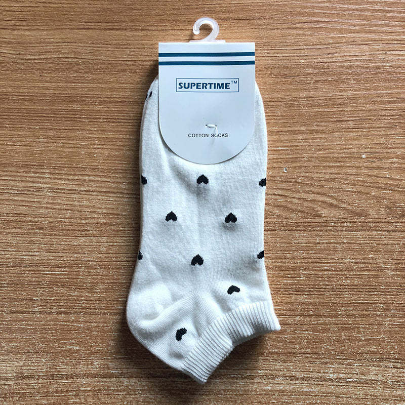 Ladies Cotton Socks Japanese Love Heart
