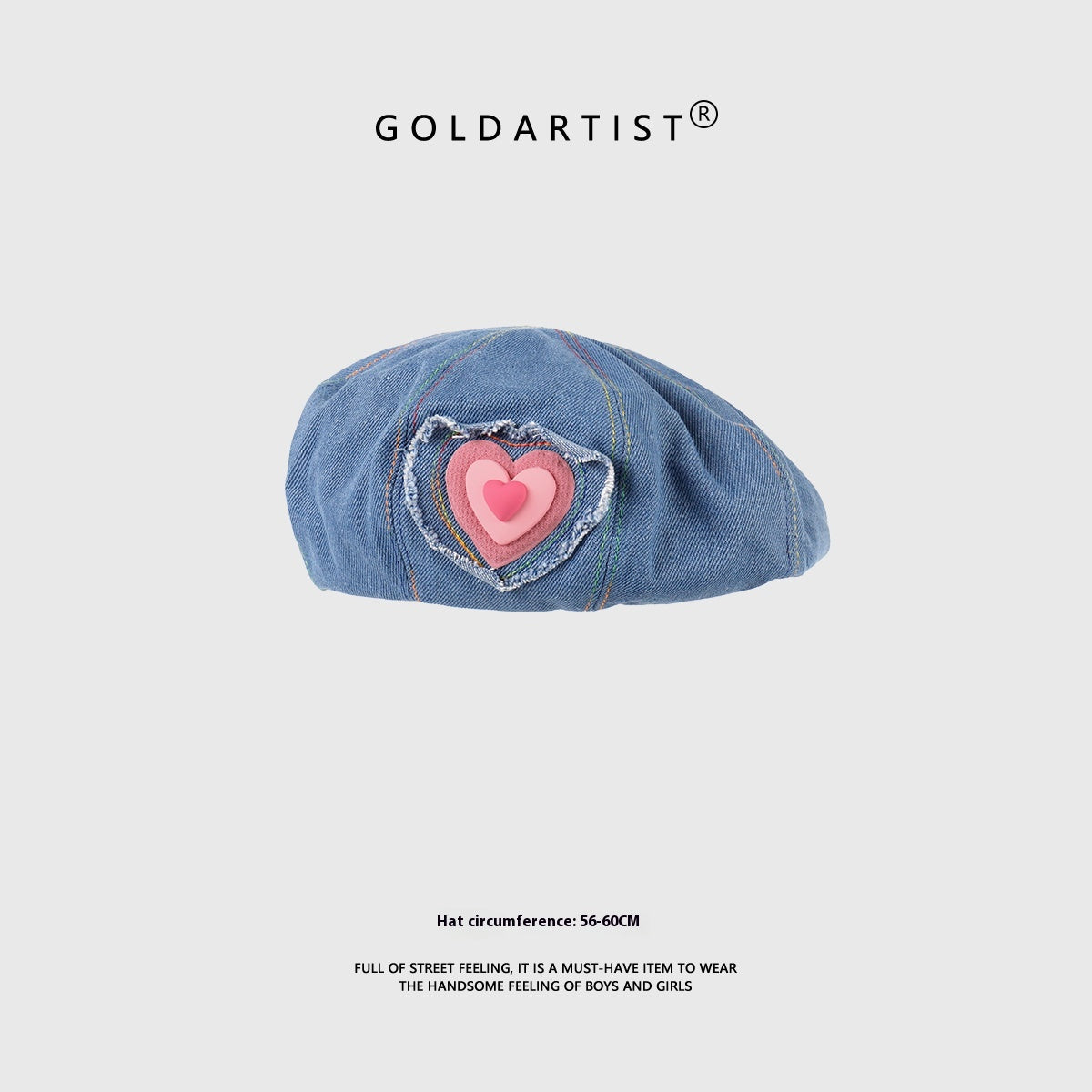 Blue Denim Beret Women's All-match Retro