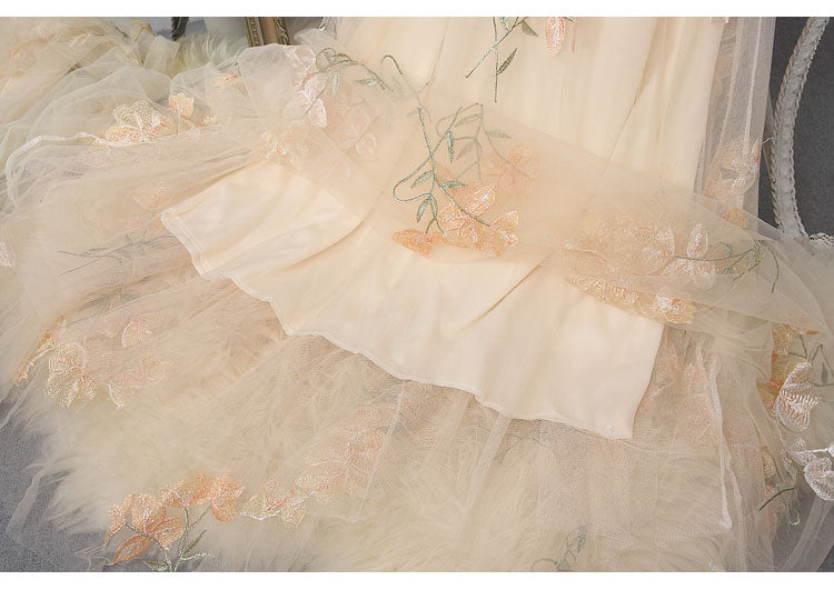 Fashionable Mesh Embroidered Long Skirt