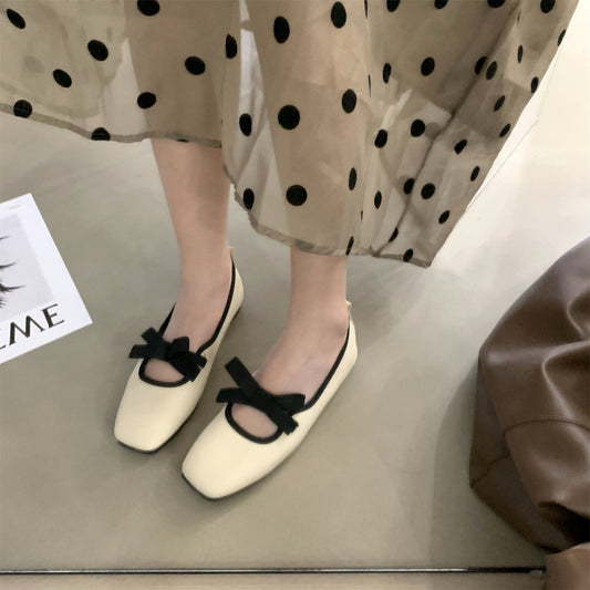 Women Shallow Cut Flat Sole Single Shoes
