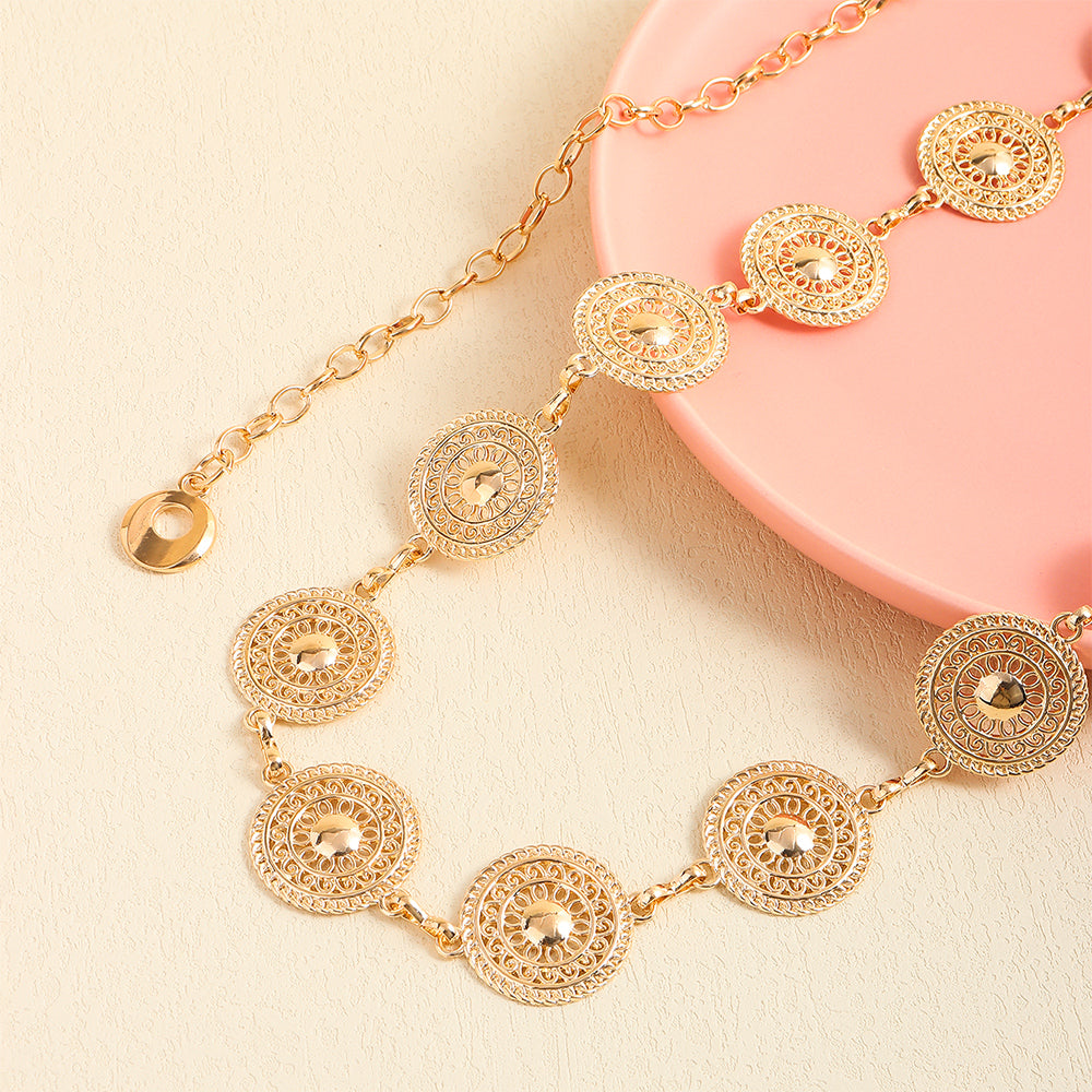 Body Chain Simple Metal Belt Decorative Waist Chain Women's Fashion Chain Cutout Iron Geometric Chain