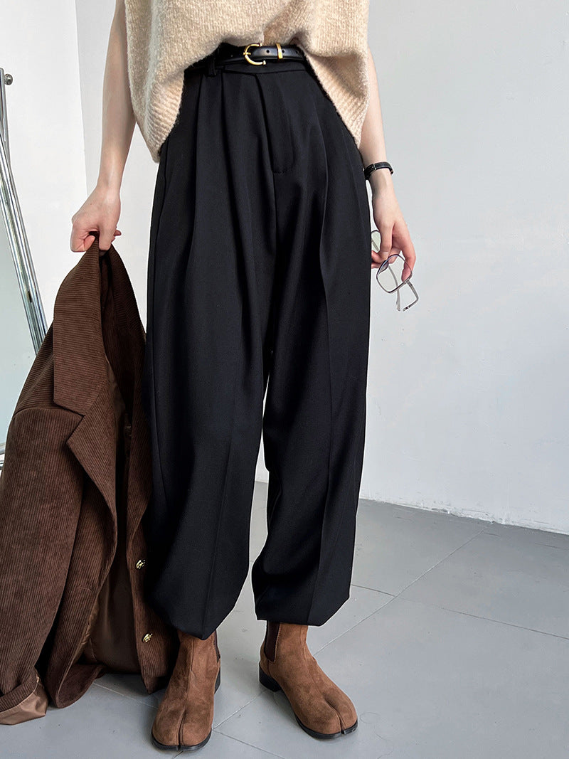Spring And Autumn New Commuter Loose Drooping Wide-leg Pants