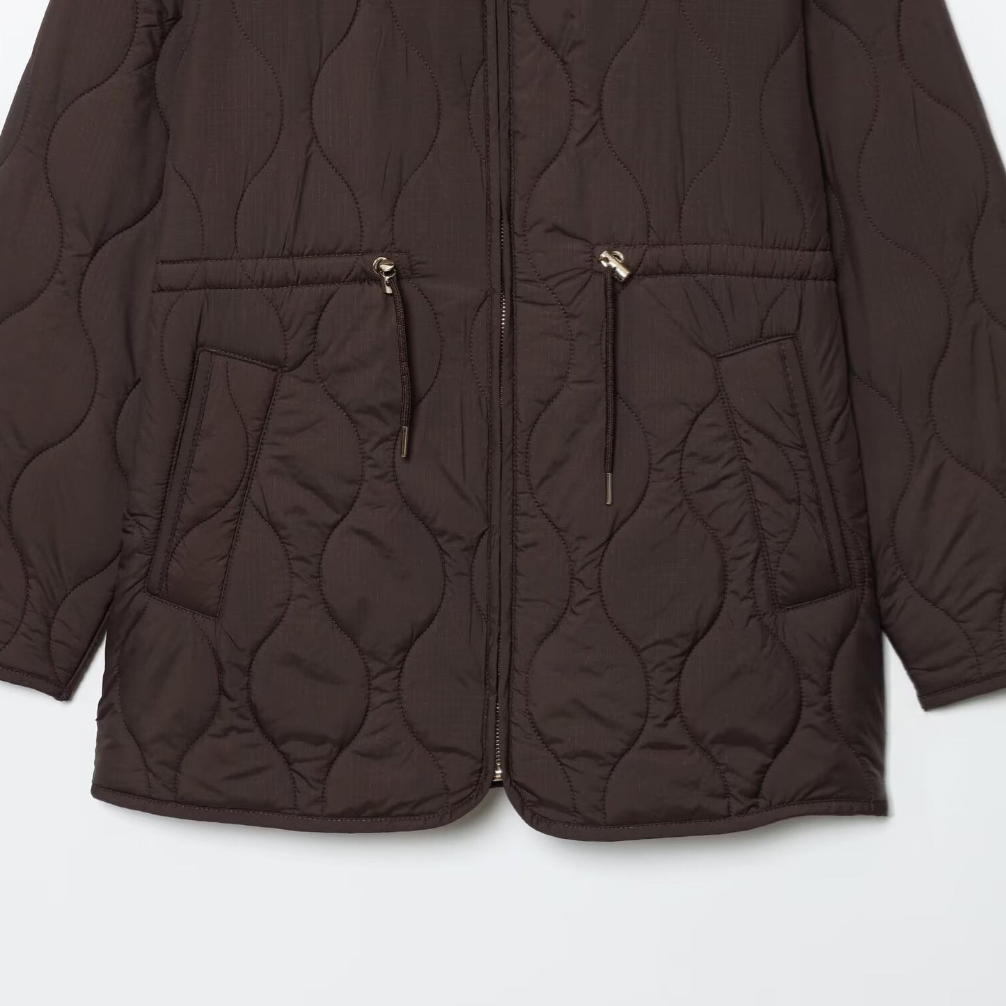 Women's Solid Color Casual Quilted Zip-up Cotton Coat