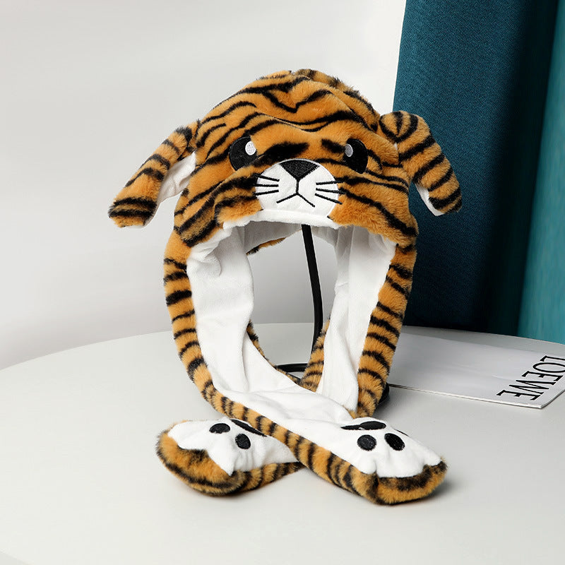 Warm Plush Moving Ear Hat