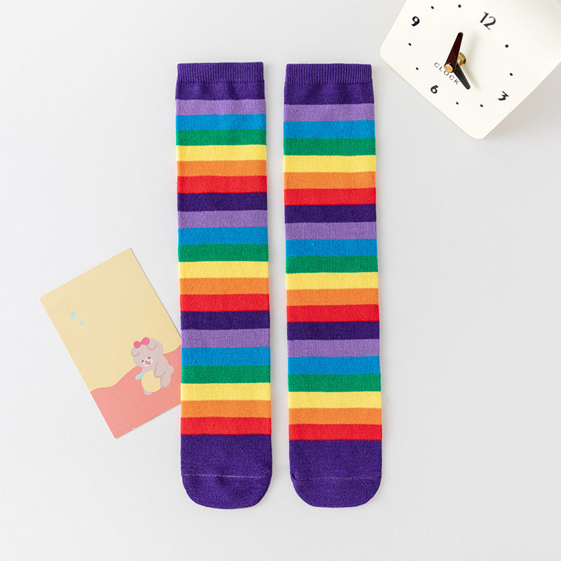 Rainbow Spring And Autumn Stockings Girls