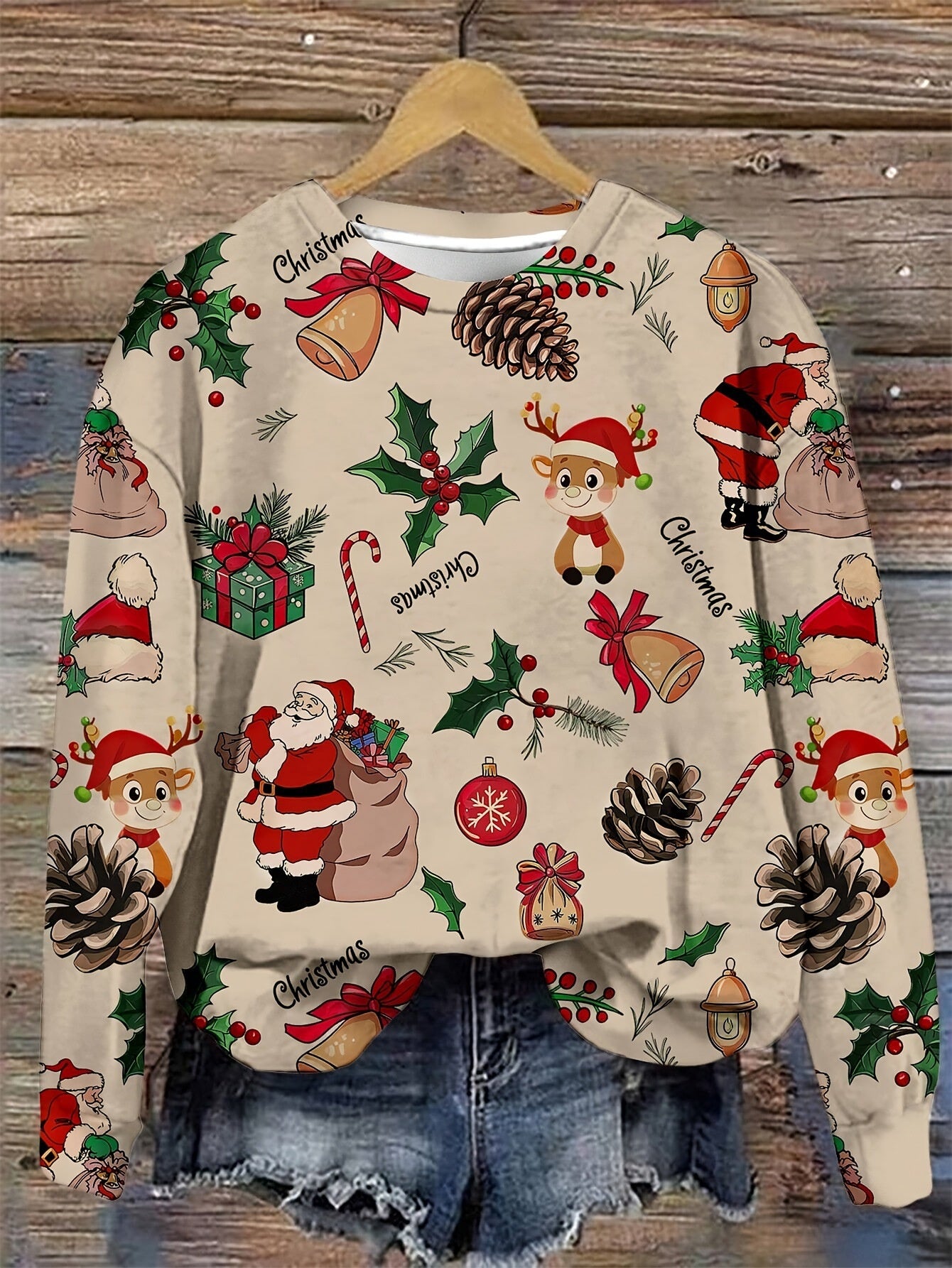 3D Digital Printing Women's Trendy Round Neck Sweater
