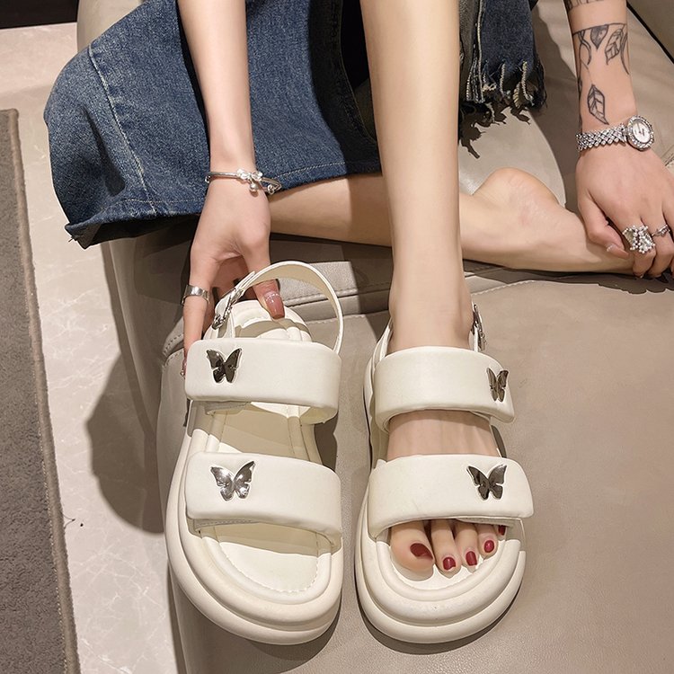 Women's Butterfly Fashion Muffin Thick Sole Sandals