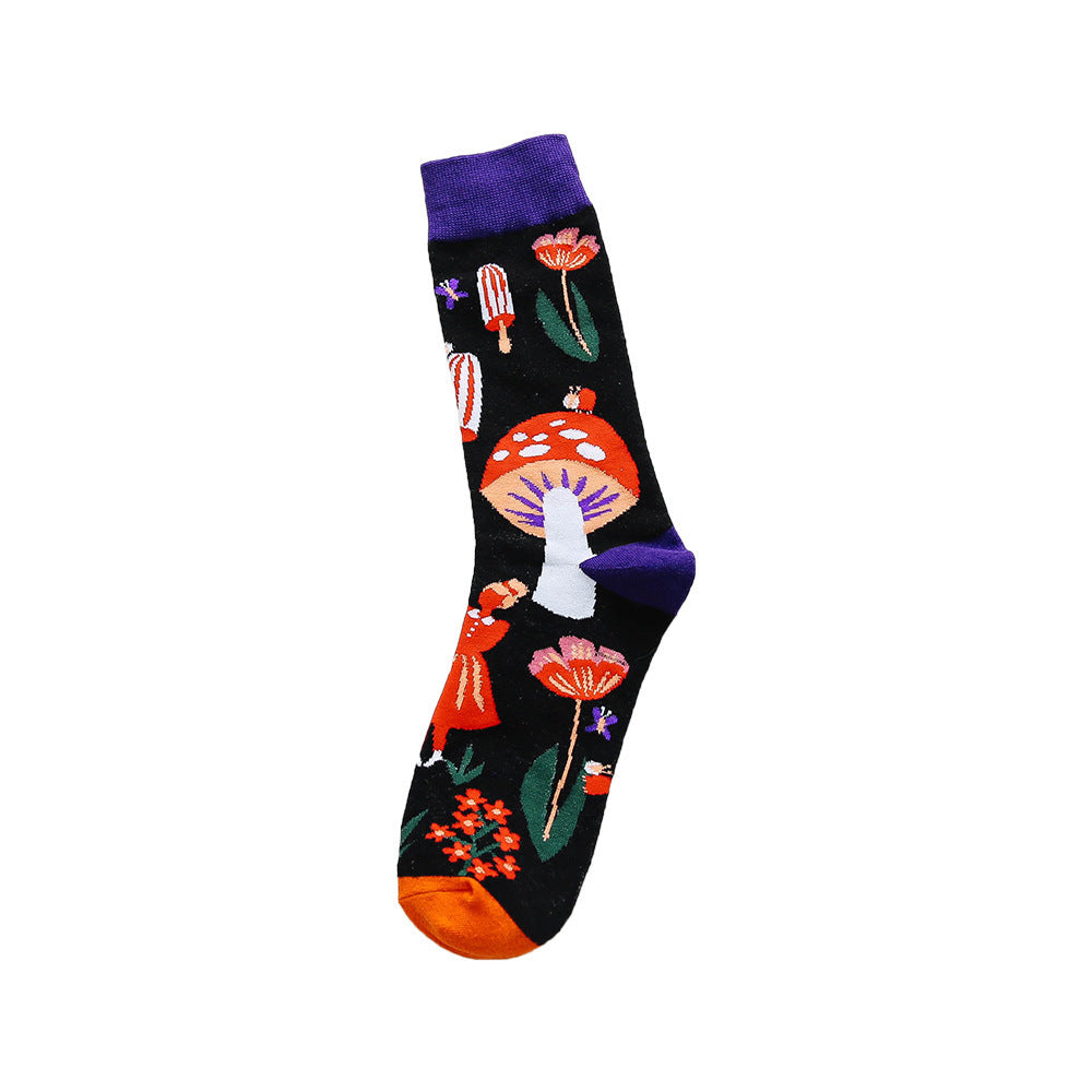Street Skateboard Ladies Socks Oil Painting