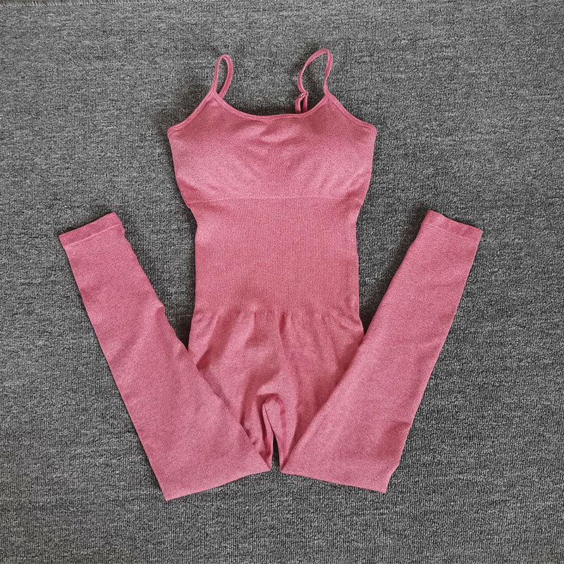 Sommer Ny Store Størrelser Bikini Sports Sling Vest Nude Feel Voldsom Sved Kropsformende S Yogashorts Jumpsuit