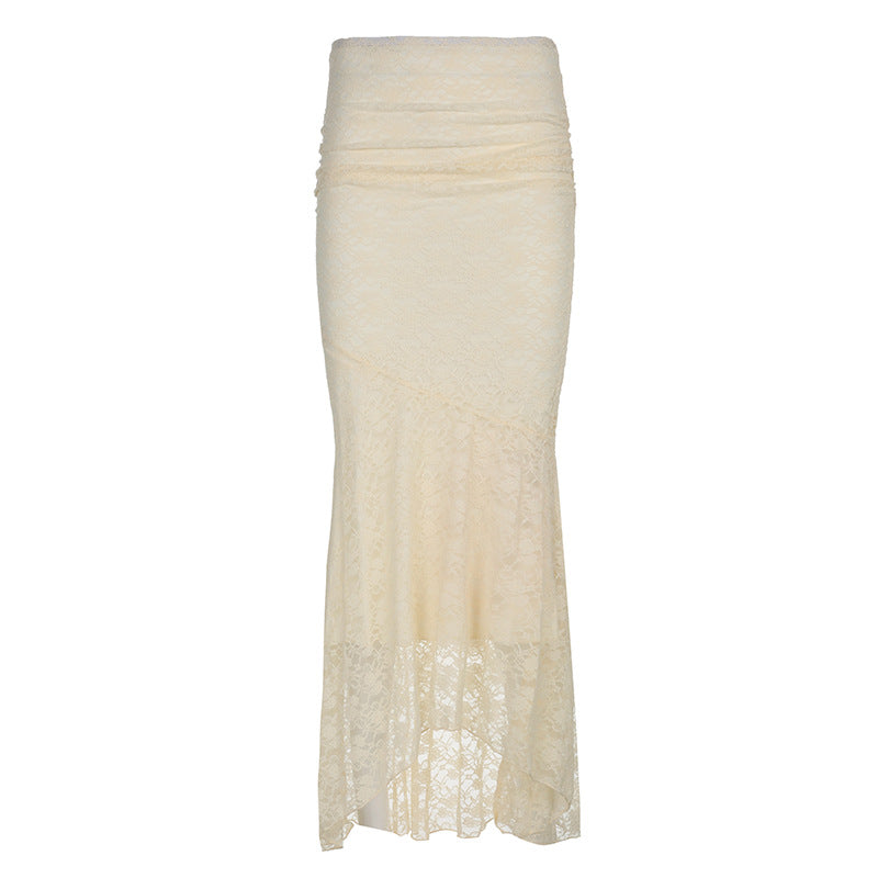 Baroque Style Retro Lace Fishtail Skirt Women