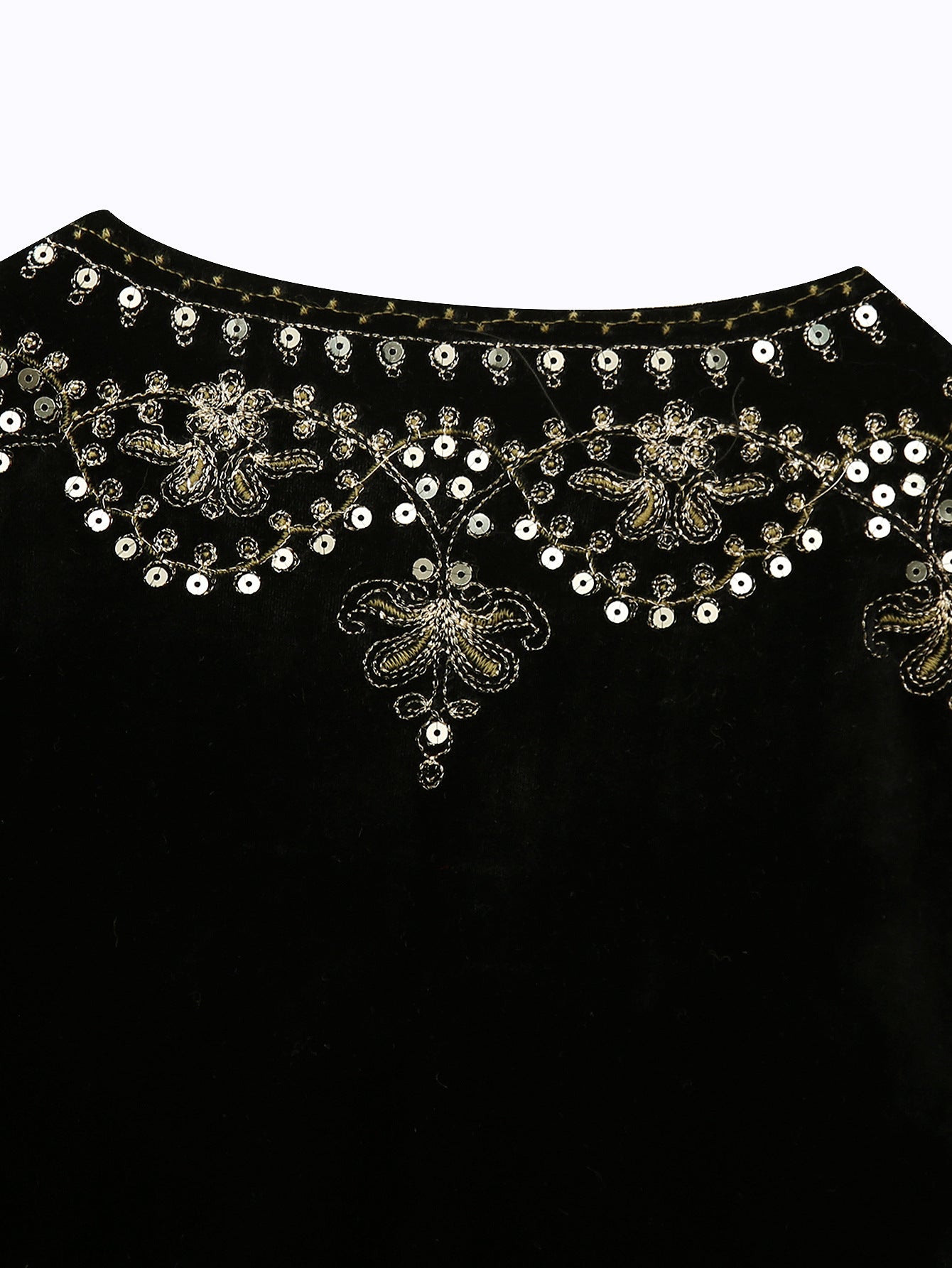 Euro-american Style Women's Retro Fashion Casual Embroidered Velvet Vest