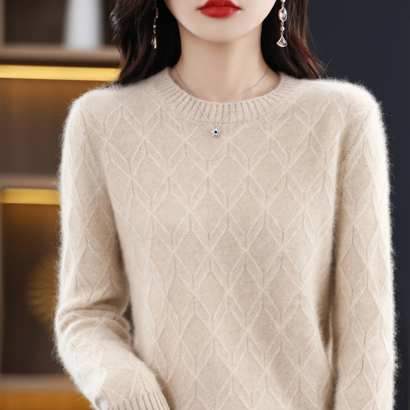 Women's Soft Glutinous Jacquard Sweater Thickened Autumn And Winter