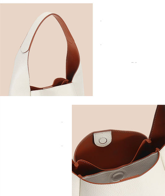 First Layer Cowhide Large Capacity Niche Design Underarm Bag